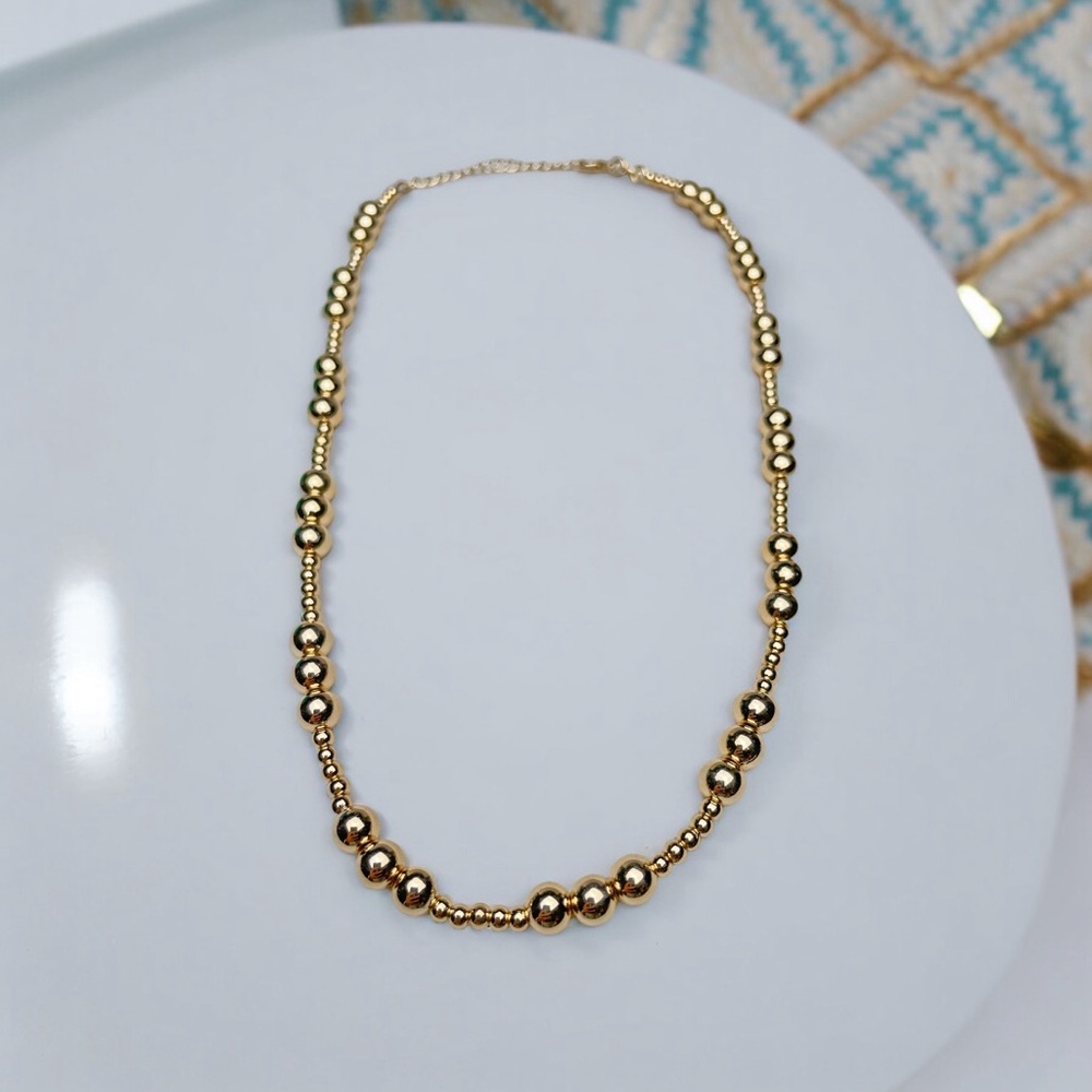 Gold Filled Beaded Chain Necklace